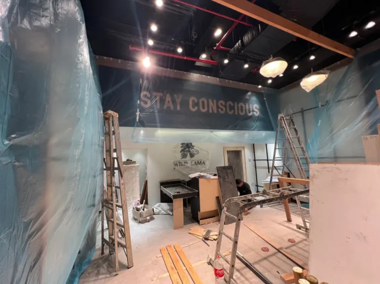 Proceso de carpintería y construcción interior tienda Wild Lama Antofagasta