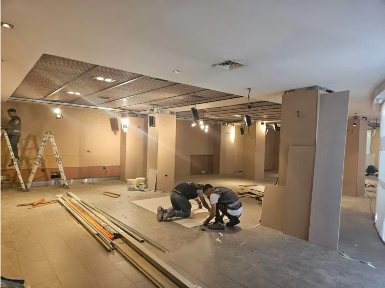 Construcción de columnas y tabiquería hotel Director Vitacura